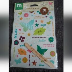 MAKING Memories Glitter Rub-Ons "Just Chillin' Girl"